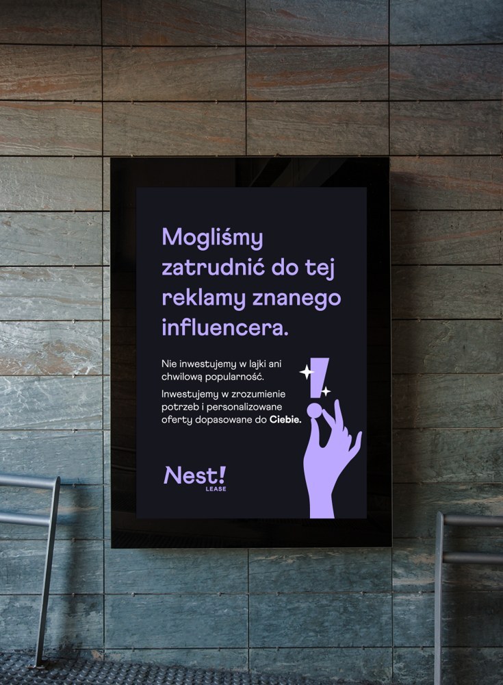 Plakat Nest Lease: Mogliśmy zatrudnić do tej reklamy znanego influencera